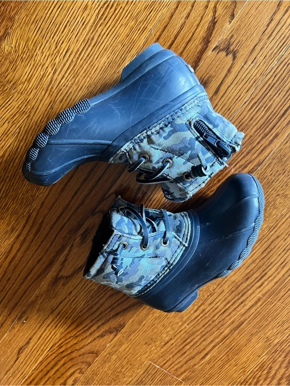 Sperry Toddler Dark Navy Blue Camo Duck Boots Unisex